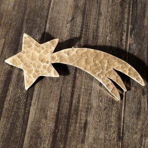 Vintage Sterling Silver Shooting Star Pin Brooch 2-3/4"  8.7g